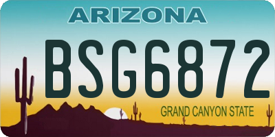AZ license plate BSG6872