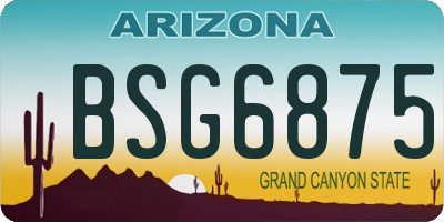 AZ license plate BSG6875