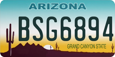 AZ license plate BSG6894