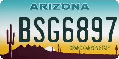 AZ license plate BSG6897