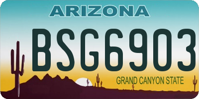 AZ license plate BSG6903