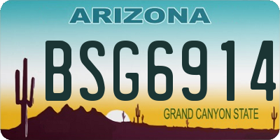 AZ license plate BSG6914