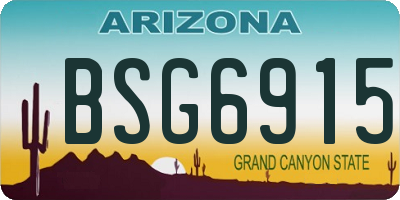 AZ license plate BSG6915