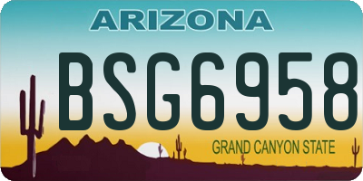 AZ license plate BSG6958