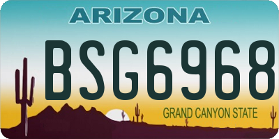 AZ license plate BSG6968