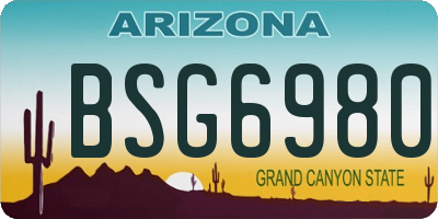 AZ license plate BSG6980