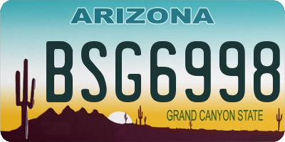 AZ license plate BSG6998