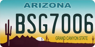 AZ license plate BSG7006
