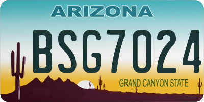 AZ license plate BSG7024