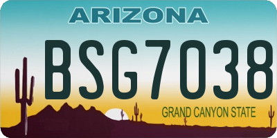 AZ license plate BSG7038