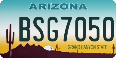 AZ license plate BSG7050