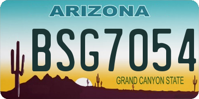 AZ license plate BSG7054