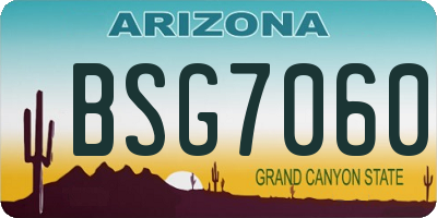 AZ license plate BSG7060