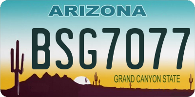 AZ license plate BSG7077