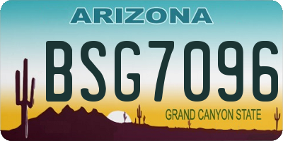 AZ license plate BSG7096