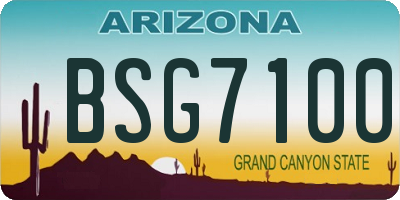 AZ license plate BSG7100