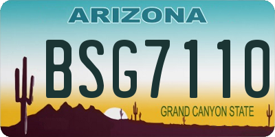 AZ license plate BSG7110