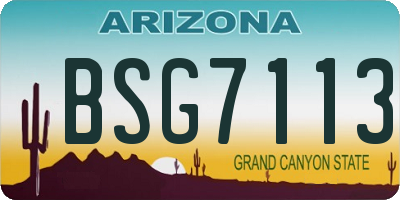 AZ license plate BSG7113