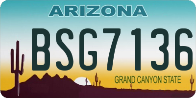 AZ license plate BSG7136