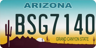 AZ license plate BSG7140