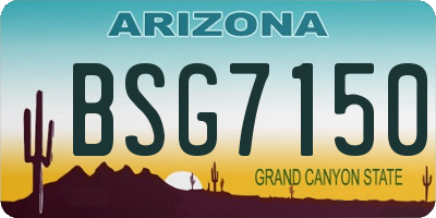 AZ license plate BSG7150