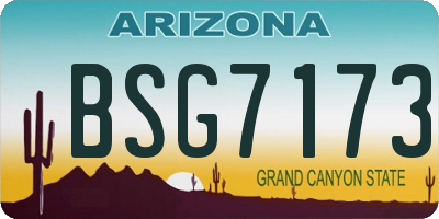 AZ license plate BSG7173