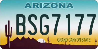 AZ license plate BSG7177
