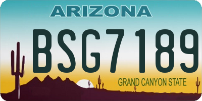 AZ license plate BSG7189