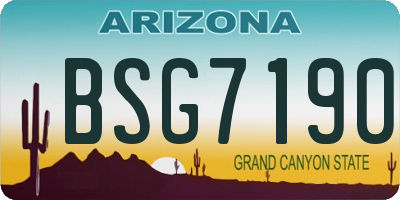 AZ license plate BSG7190