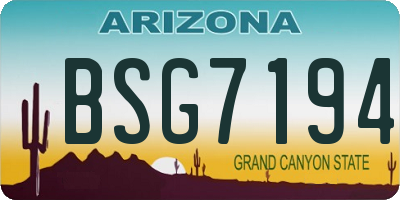 AZ license plate BSG7194
