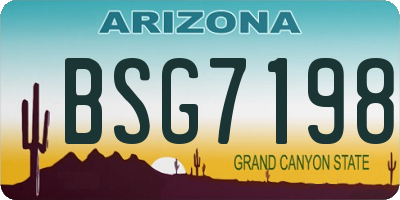 AZ license plate BSG7198