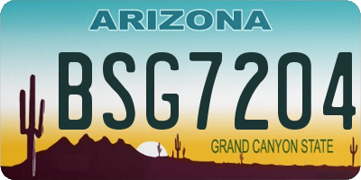 AZ license plate BSG7204