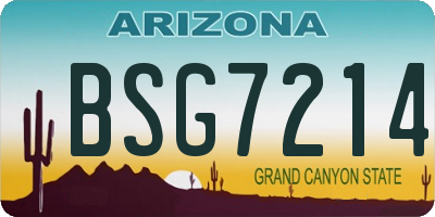 AZ license plate BSG7214