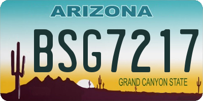 AZ license plate BSG7217