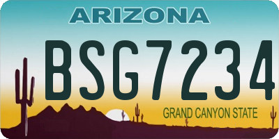 AZ license plate BSG7234