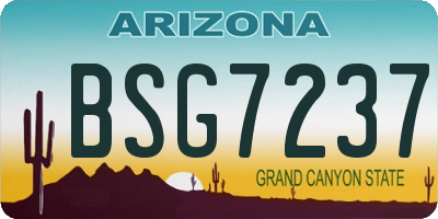 AZ license plate BSG7237