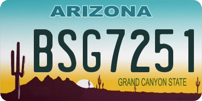 AZ license plate BSG7251