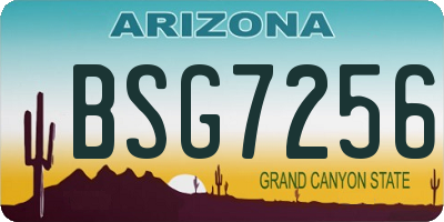 AZ license plate BSG7256