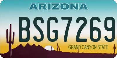 AZ license plate BSG7269