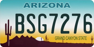 AZ license plate BSG7276