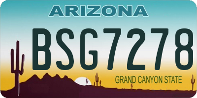 AZ license plate BSG7278