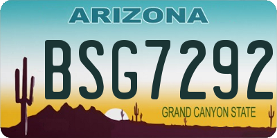 AZ license plate BSG7292