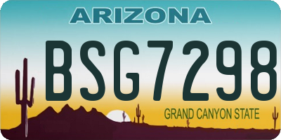 AZ license plate BSG7298