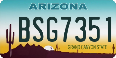 AZ license plate BSG7351