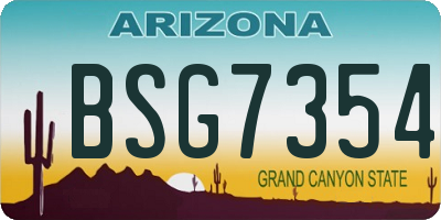 AZ license plate BSG7354