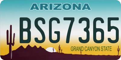 AZ license plate BSG7365