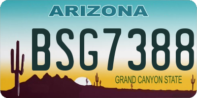 AZ license plate BSG7388