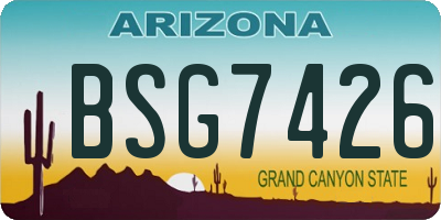 AZ license plate BSG7426