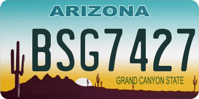 AZ license plate BSG7427
