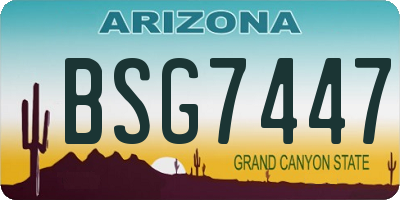 AZ license plate BSG7447